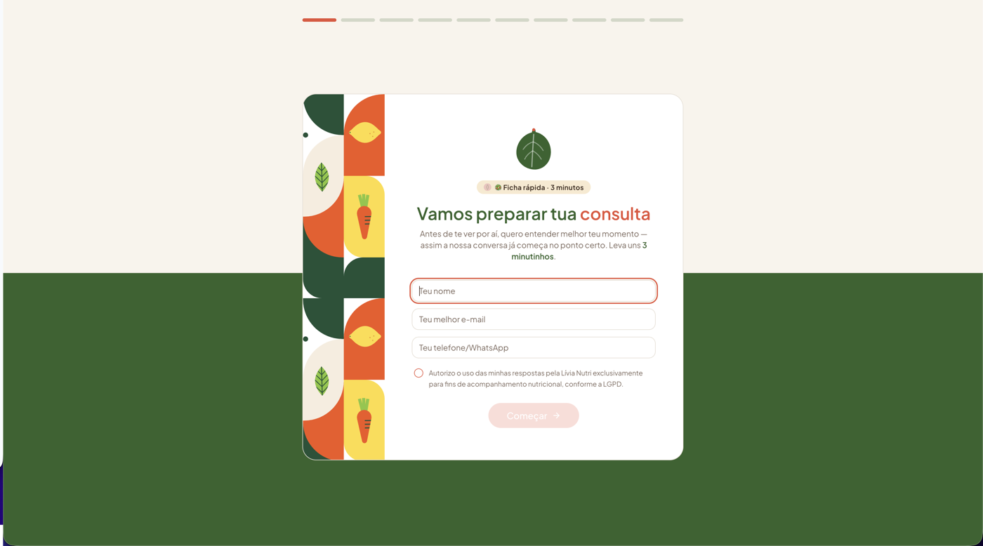 Pesquisa real em uso: Lívia Nutri